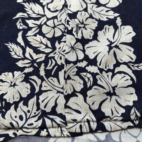 Pineapple Connection Shirt Mens Extra Large Navy Hibiscus Hawaiian Aloha Camp - Picture 5 of 11